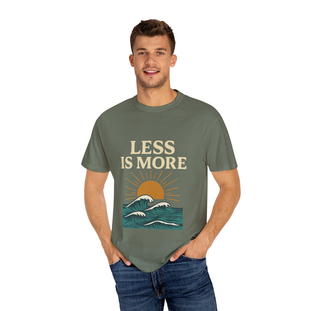 Unisex Garment-Dyed T-Shirt - 'Less is More' Vintage Wave Design