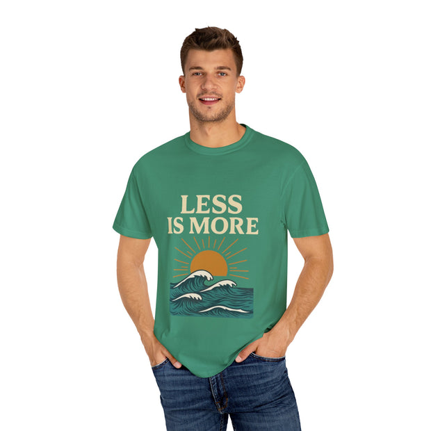 Unisex Garment-Dyed T-Shirt - 'Less is More' Vintage Wave Design