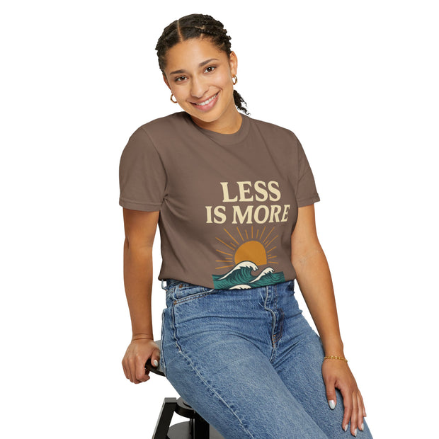 Unisex Garment-Dyed T-Shirt - 'Less is More' Vintage Wave Design