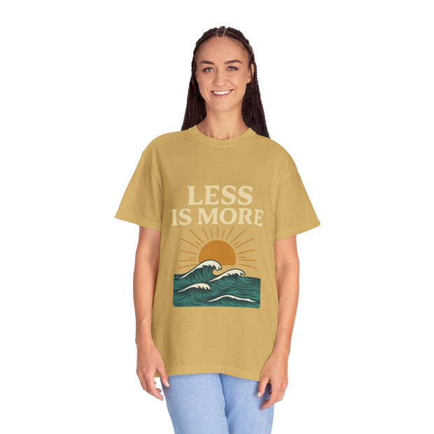 Unisex Garment-Dyed T-Shirt - 'Less is More' Vintage Wave Design