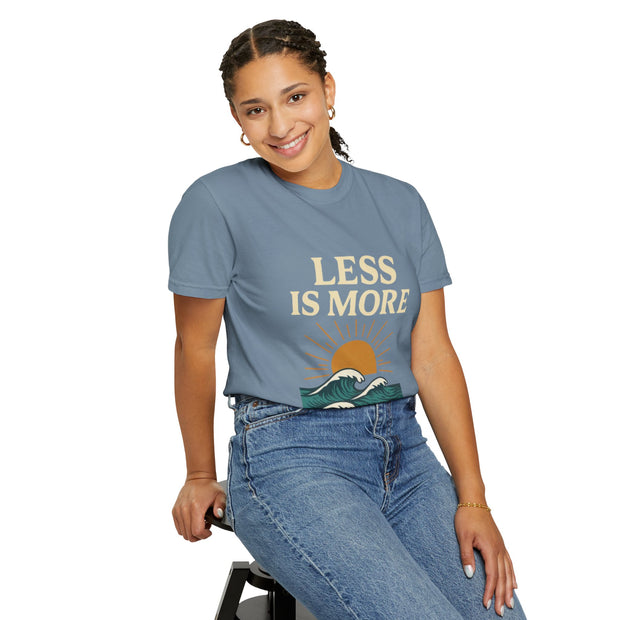Unisex Garment-Dyed T-Shirt - 'Less is More' Vintage Wave Design