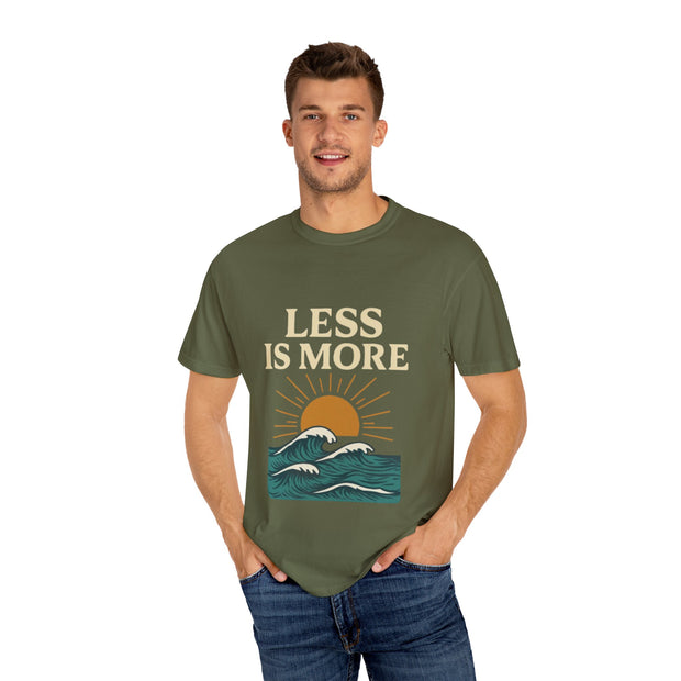 Unisex Garment-Dyed T-Shirt - 'Less is More' Vintage Wave Design