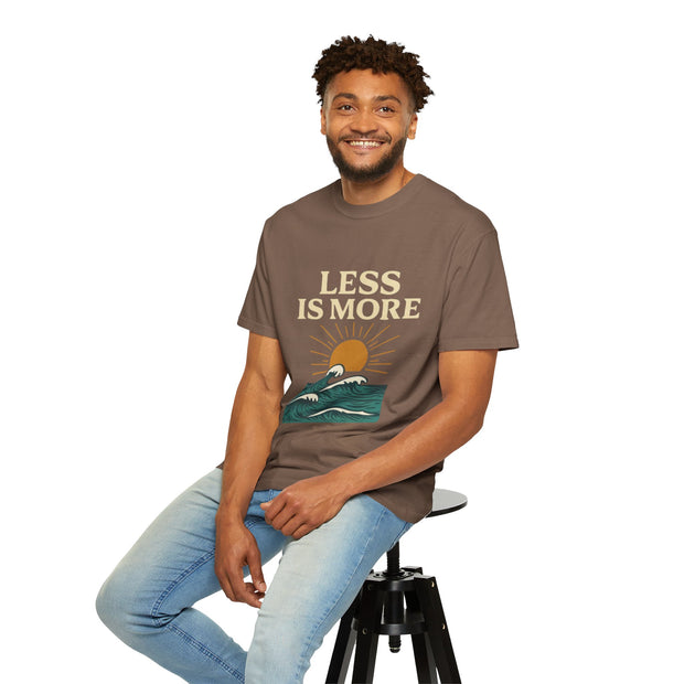 Unisex Garment-Dyed T-Shirt - 'Less is More' Vintage Wave Design