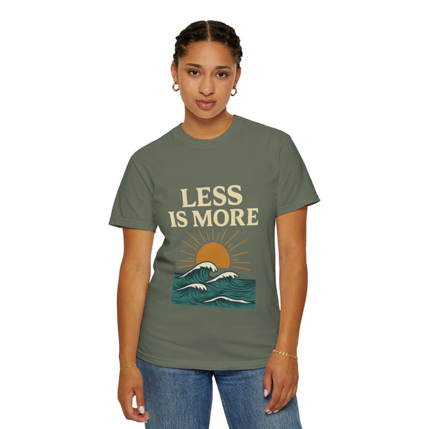 Unisex Garment-Dyed T-Shirt - 'Less is More' Vintage Wave Design