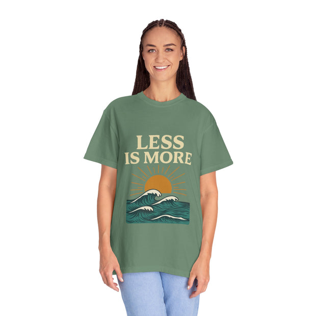 Unisex Garment-Dyed T-Shirt - 'Less is More' Vintage Wave Design