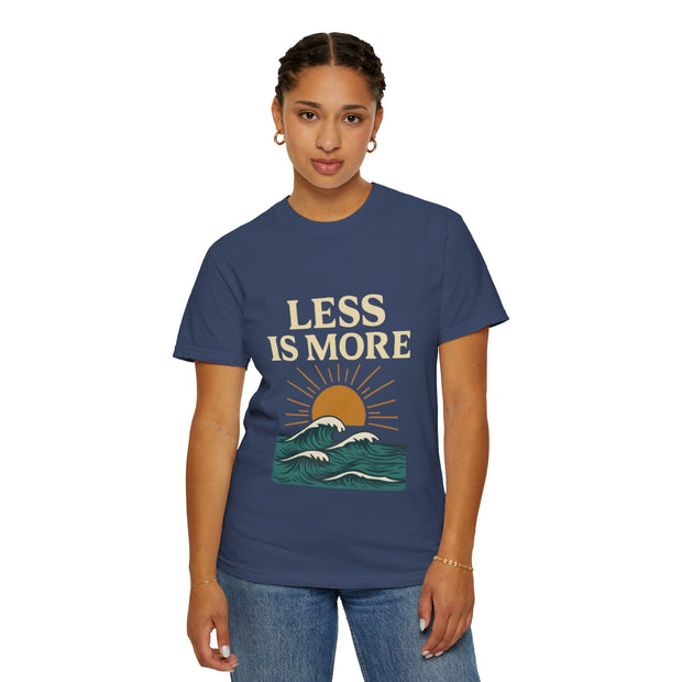 Unisex Garment-Dyed T-Shirt - 'Less is More' Vintage Wave Design