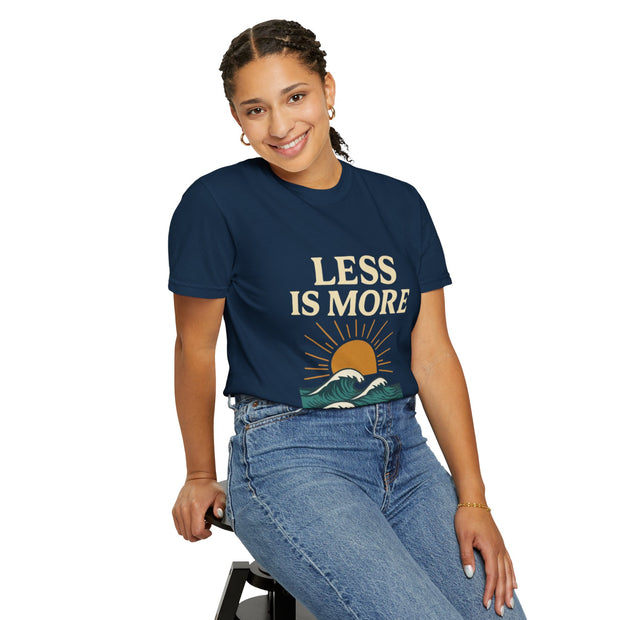 Unisex Garment-Dyed T-Shirt - 'Less is More' Vintage Wave Design