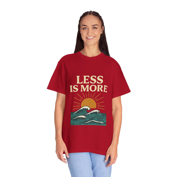 Unisex Garment-Dyed T-Shirt - 'Less is More' Vintage Wave Design