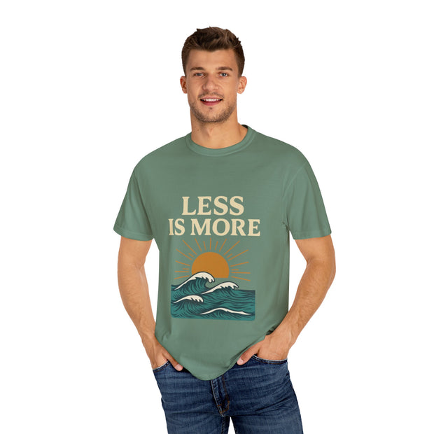 Unisex Garment-Dyed T-Shirt - 'Less is More' Vintage Wave Design