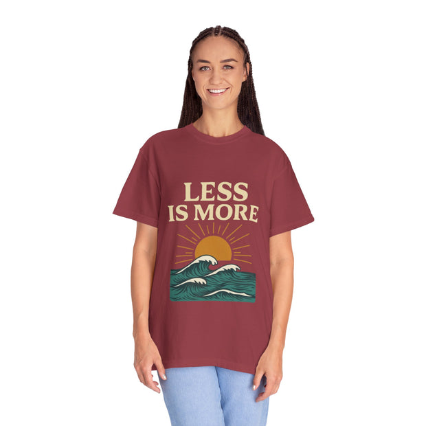 Unisex Garment-Dyed T-Shirt - 'Less is More' Vintage Wave Design