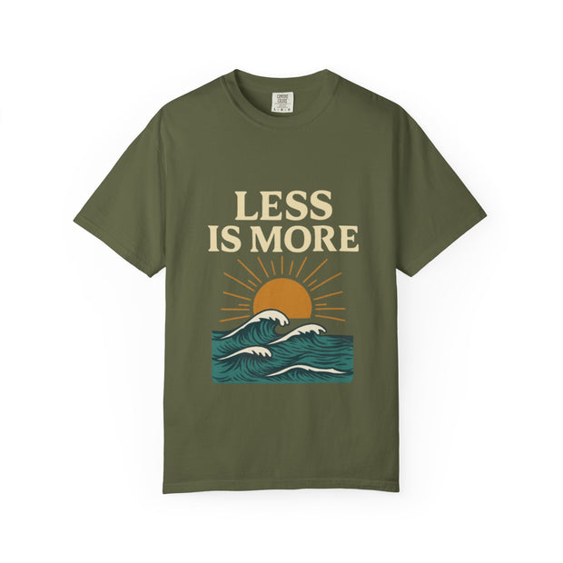 Unisex Garment-Dyed T-Shirt - 'Less is More' Vintage Wave Design