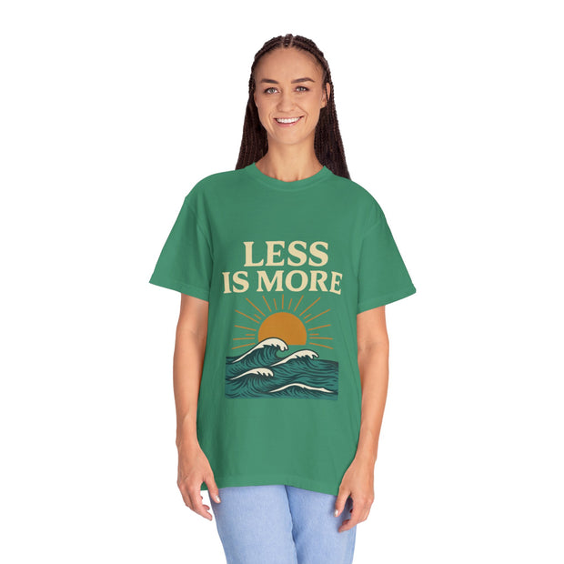 Unisex Garment-Dyed T-Shirt - 'Less is More' Vintage Wave Design